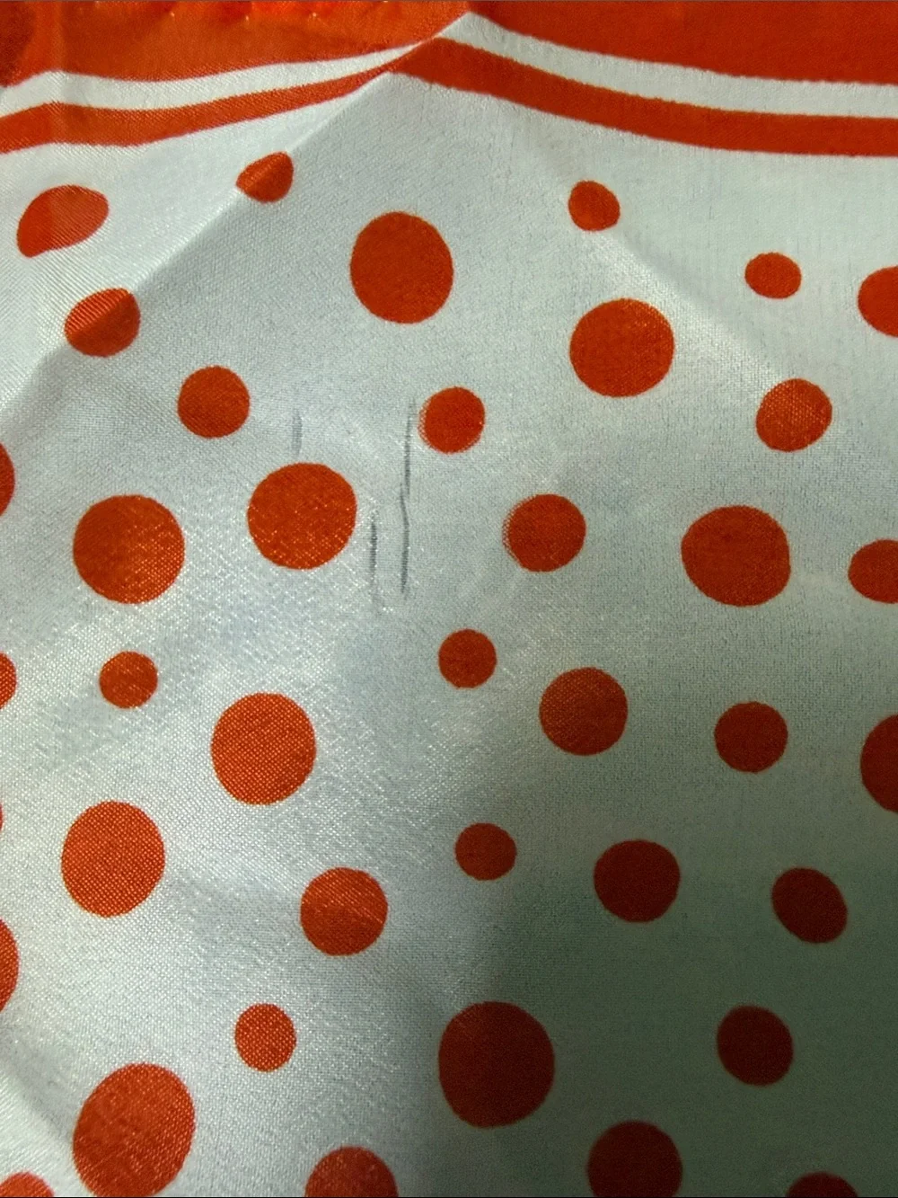 Vintage Nasharr Freres Orange Polka Dot Scarf